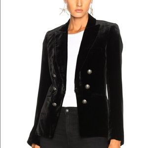 Veronica Beard Velvet briar double breasted blazer